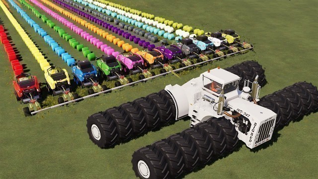 'KING OF TRACTORS! 24 WHEELS BIG BUD vs 11 MACHINES | HAY BALING w/ MEGA TRACTORS! 11 in 1 FARM| FS19'