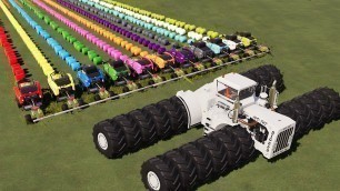 'KING OF TRACTORS! 24 WHEELS BIG BUD vs 11 MACHINES | HAY BALING w/ MEGA TRACTORS! 11 in 1 FARM| FS19'