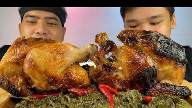 'LECHON MANOK & SPICY LAING | Filipino Food | Mukbang Philippines @MIKE and LEN channel'