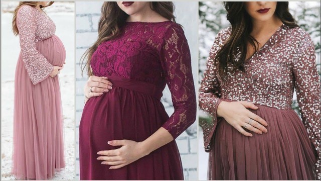 'Gorgeous Patchwork Lace Draped High Waisted Baby Shower Maternity Maxi Dresses'