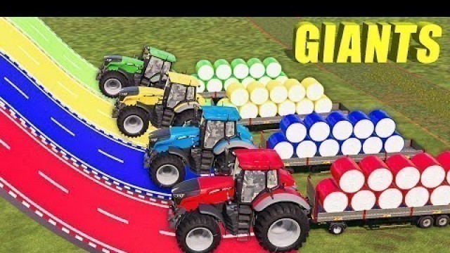 'GIANT TRACTORS OF COLORS! MEGA COTTON BALING AND AUTO LOADING W/ GIANT TRACTORS! FS19'