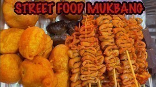 'ASMR mukbang  | street food | Isaw, kwek kwek, puso ng manok, betamax'