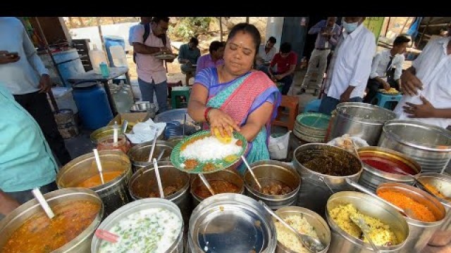 'Hardworking Lady Selling Unlimited Meals Veg & Non Veg | Indian Street Food'