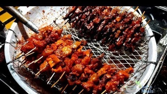 'Philippines Street Food - Baga Recipe, Pork Lung on Stick, Food Business Ideas with costing'