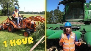 'Handyman Hal Tractors for Kids | Farm Animals | Harvesting with Farm Equipment | Fun Videos for Kids'