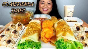 'FRESH LUMPIA | MERIENDA TIME |FILIPINO FOOD | PHILIPPINES MUKBANG  EATING SHOW |SIOMAI |LOMI'