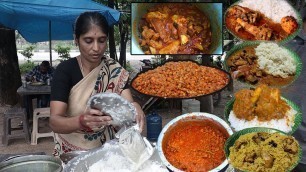 'Hardworking Aunty Selling Road Side Meals |  Non Veg Meals | Street Food India | Food Bandi'