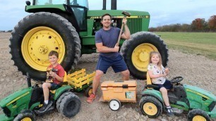 'Playing with kids tractors and new trailer to fix real tractor | Tractors for kids'