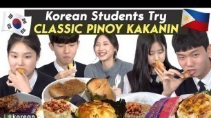 'Korean High Schoolers Try Filipino Merienda for the first time | Korean Ate'