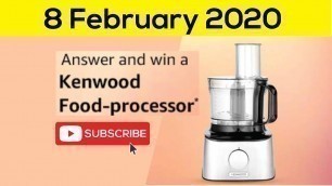 'Amazon Quiz Answers Today | Win Kenwood Food-Processor'