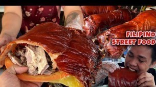 'Filipino Street Food | Famous Lechon Market in the Philippines | Lechon Baboy, Chicharon Bulaklak'