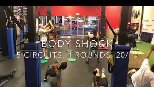 'WOD 51: Body Shock. 5 Circuits. 4 Rounds. 20/10'