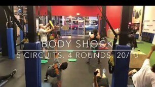 'WOD 51: Body Shock. 5 Circuits. 4 Rounds. 20/10'