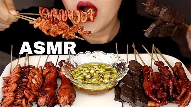 'ASMR FILIPINO STREET FOODS \"IHAW-IHAW\" MUKBANG (ISAW, BETAMAX, ADIDAS)  *Eating Sounds* | MINA ASMR'