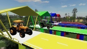 'Transport colorful trailers with colorful Tractors and combine harvesters! Farming 19 / mod test'