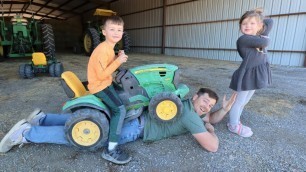 'Using tractors on the farm to crush things compilation | Tractors for kids'