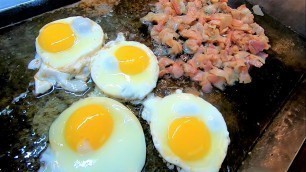 'Philippines Street Food | Bacon , Fried Egg and Rice'