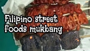 'Filipino street food mukbang |Isaw, betamax(dugo),tainga ng baboy with rice/Rizaflormpc'