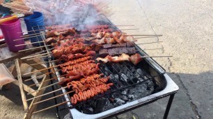 'Street Food in the Philippines | Isaw Betamax Barbeque'