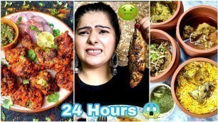 'I ate NON-VEG food for 24 Hours| Tandoori Chicken, Biryani, Korma, Fish Fry | #stayhome eat #withme'