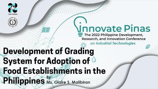 'Development of Grading System for Adoption of Food Establishments in the Philippines'