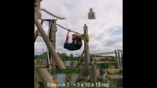 'Frontlever workout / entraînement planche suspendu avant'