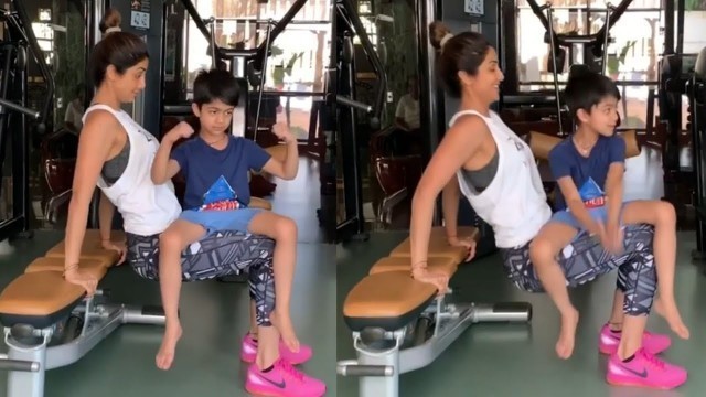 'Shilpa Shetty\'s cute workout with her son Viaan Kundra is Adorable 