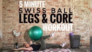 '5 Minute Stability Ball Legs & Core Workout: Hamstrings, Glutes, and Abs - Timed Exercises'