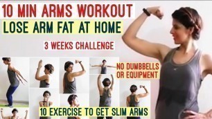 '10 MIN Toned Arms Workout At Home | No Equipment | Best Exercises to Lose Arms Fat Fast Challenge'