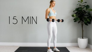 'Full UPPER BODY Workout (Tone & Sculpt) - 15 min At Home'