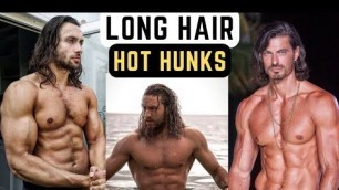 'Long Hair Hot Hunks Muscular Men Fitness'