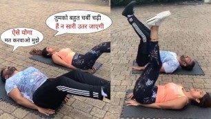 'Shilpa Shetty Teach Yoga her Husband Raj Kundra in London | Swasth Raho Mast Raho'