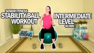 'Stability Ball Workout For Seniors | Full Body Intermediate Level | 40 Min'
