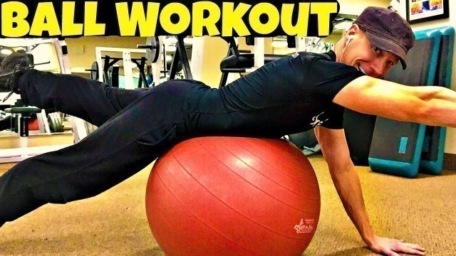 '3 Moves for Core Strength on the Exercise Ball - Full Body Stability Ball Workout'