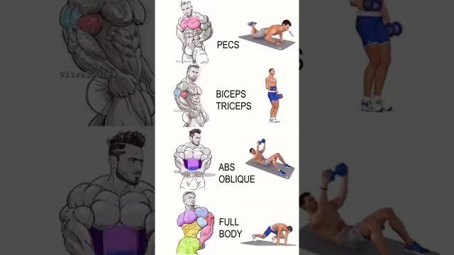 'Best workout for pecs, bicep, tricep, abs and full body at home | #shorts #bodibuildinglife'