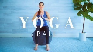 'Yoga Stability Ball Workout // Gentle Seated Toning Exercises for Seniors & Beginners'