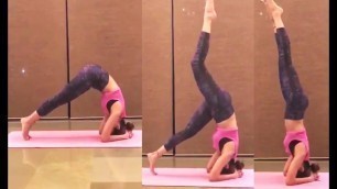 'Shilpa Shetty Yoga Hand Stand Video'