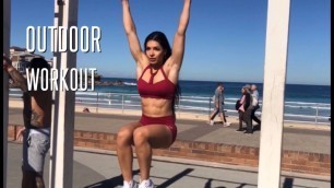 'Female Fitness Motivation Outdoor Bondi Workout Calisthenics Mariah Stock'