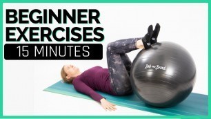 '15 Minute Beginner Exercise Ball Workout- Workout with Jordan'
