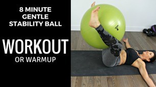 'BEGINNER STABILITY BALL WORKOUT OR WARM UP - 8 MINUTES'