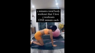 'Five minute total body stability ball workout at home for beginners #shorts'