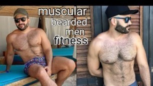 'Muscular bearded bodybuilder men fitness'