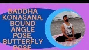 'Baddha Konasana(बद्ध कोणासन) Bound Angle Pose, Butterfly health benefits#yoga#fitness#infertility'