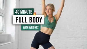 '40 MIN KILLER TOTAL BODY Workout with Weights + AB FINISHER - No Repeat, No Talking Home Workout'