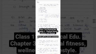 'Chapter 3 Physical fitness wellness and lifestyle Class 11th Physical Education #short #shorts #cbse'