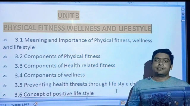 'PHYSICAL FITNESS, WELLNESS & LIFESTYLE UNIT 3 CLASS 11th'