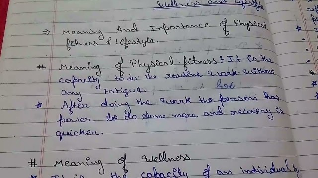 'chapter-3,physical fitness wellness and lifestyle,Short Notes class-11'