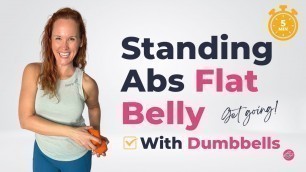 '5 Minute STANDING ABS FLAT BELLY Workout With Dumbbells'