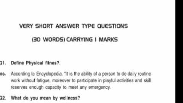 'Physical education 11 class chapter no 2 (physical fitness wellness and lifestyle)'