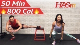 '50 Min Total Body Strength Workout with Weights - Full Strength Training for Women Men Home Dumbbell'